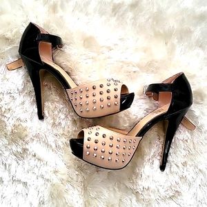 Rock & Republic Studded Peep Toe 5" Stilleto Heels